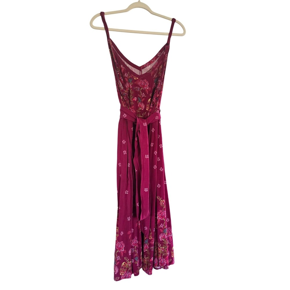 Torrid Womens Plus Size 28/30 Burgundy Floral Sugar Skull Maxi Dress 5X - Picture 5 of 9